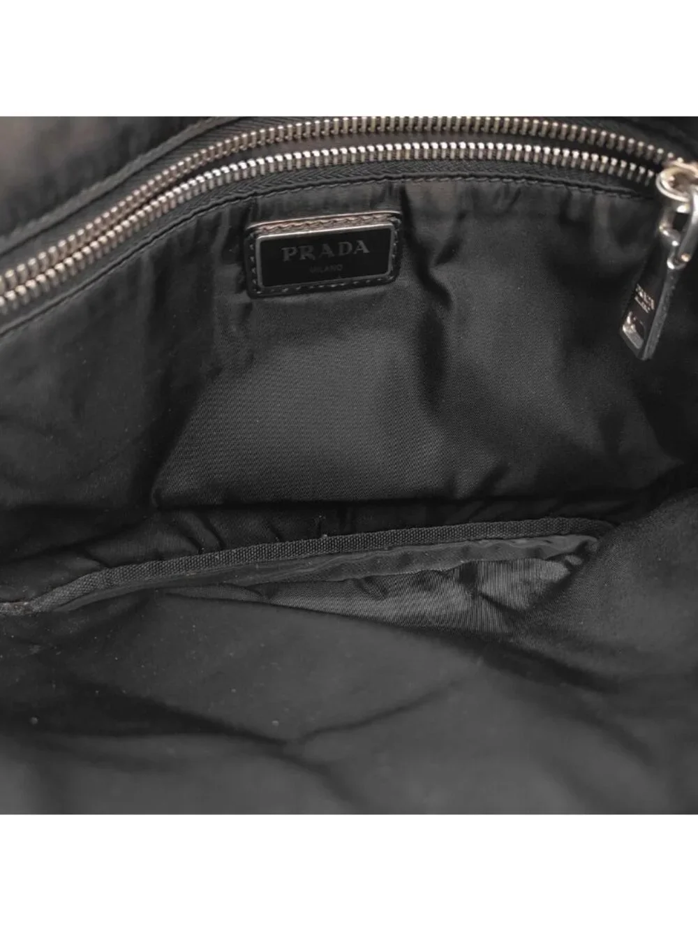 Prada Rubber Logo Shoulder Bag Nylon Messenger